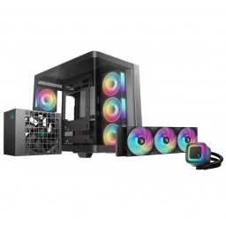 Combo DeepCool CG530U 4F Negro, Fuente PS750G Gold, Cooler LE360 V2 RGB