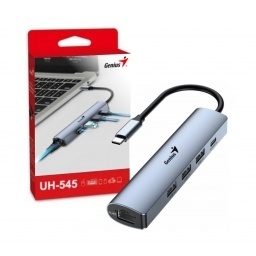 Hub Genius USB-C a USB-A y RJ-45