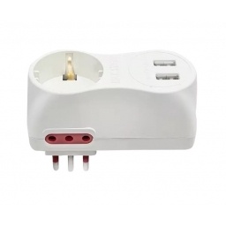 Adaptador 1xSchuko + 2x3L a 3L + 2USB Conatel 