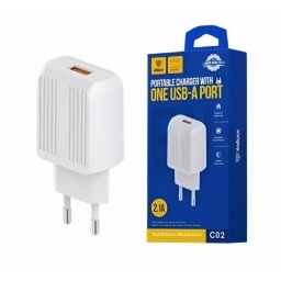 Cargador Inkax USB-A 2.1a blanco