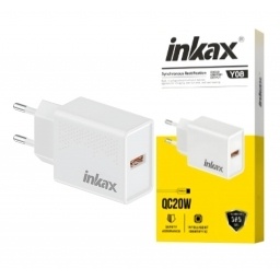 Cargador Inkax USB-A QC3.0 20w blanco