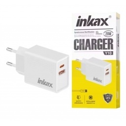 Cargador Inkax USB-A+C QC3.0 20w blanco
